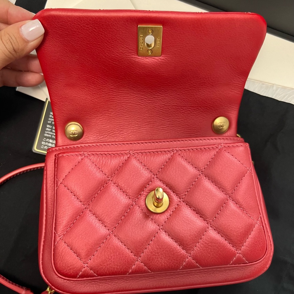 Chanel Quilted Mini Shoulder Bag Red - Picture 11 of 16